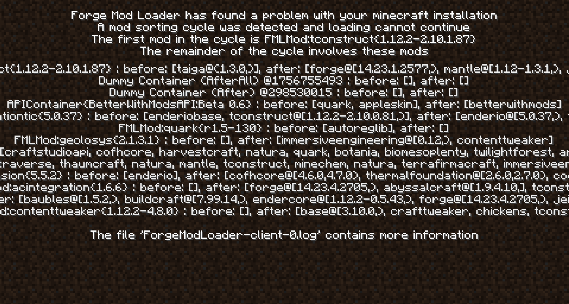 1 12 2 Forge Crashed While Mod Cycling 1 7 Modder Support Forge Forums