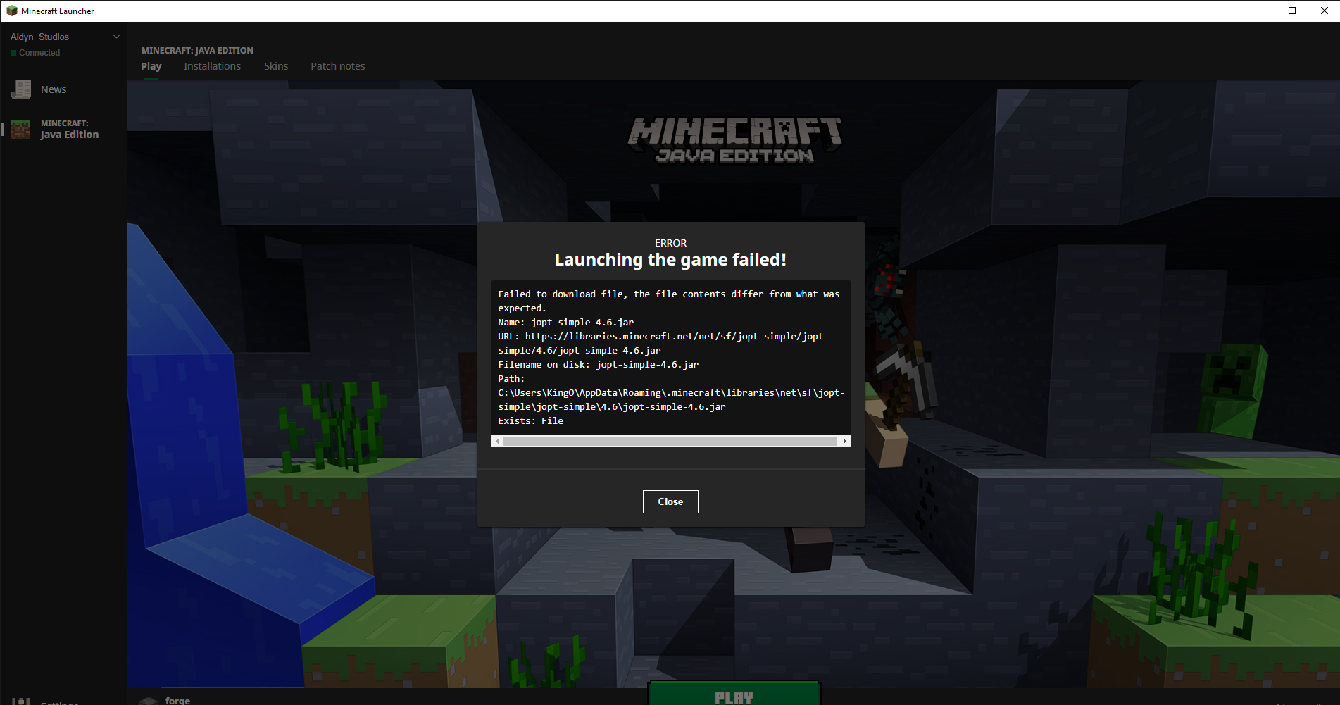 1 8 9 Wont Start Up On My Minecraft Launcher Support Bug Reports Forge Forums