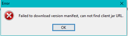 failed to download version manifest cannot find server jar url