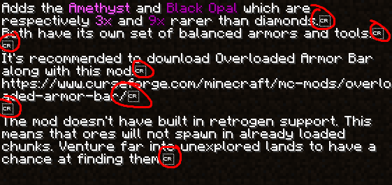 SOLVED] [1.16.4] Weird CR box in mods.toml description - Modder Support -  Forge Forums