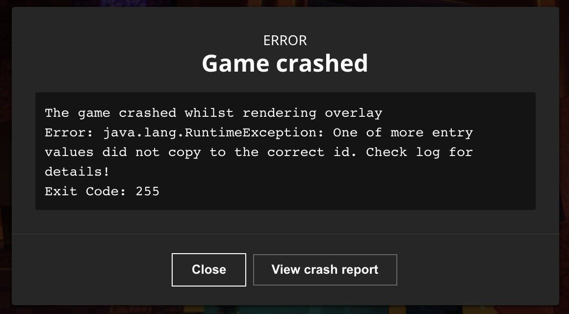 Game Crashed Whilst Rendering Overlay Support Bug Reports Forge Forums